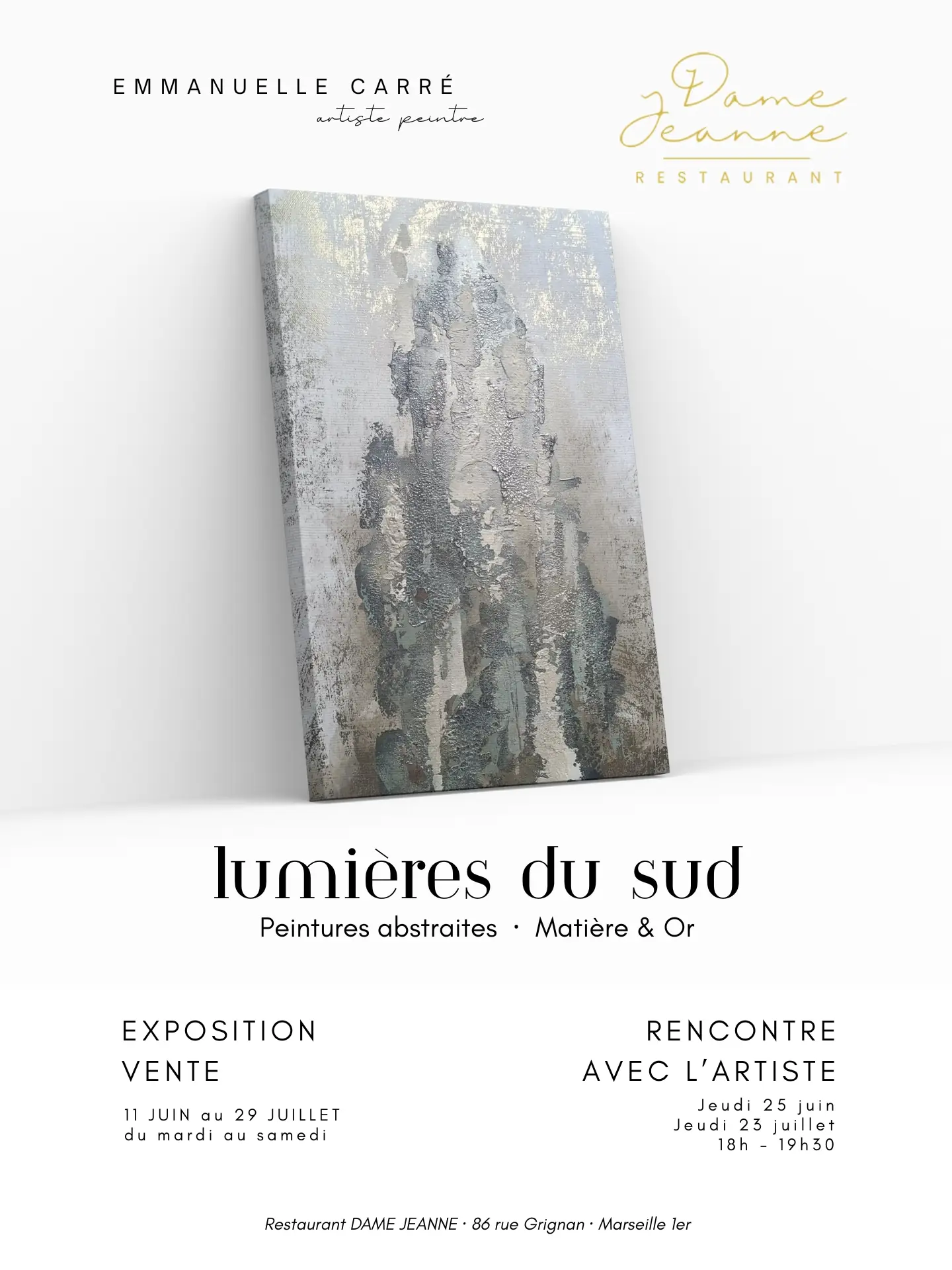 Exposition peinture  "Lumières du Sud" & rencontres avec l'artiste Emmanuelle Carré