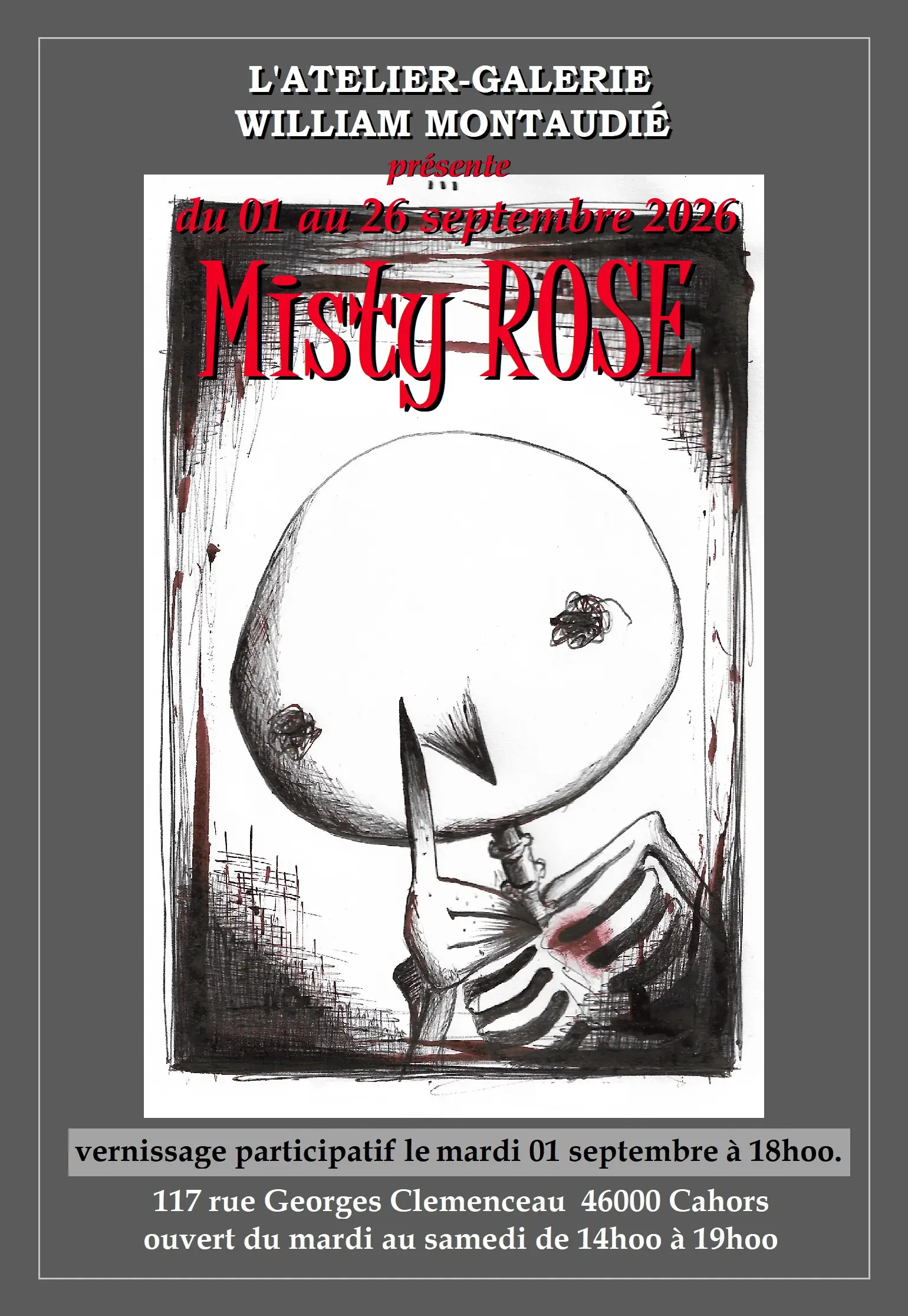 Exposition "Misty Rose" à l'Atelier-Galerie William Montaudié