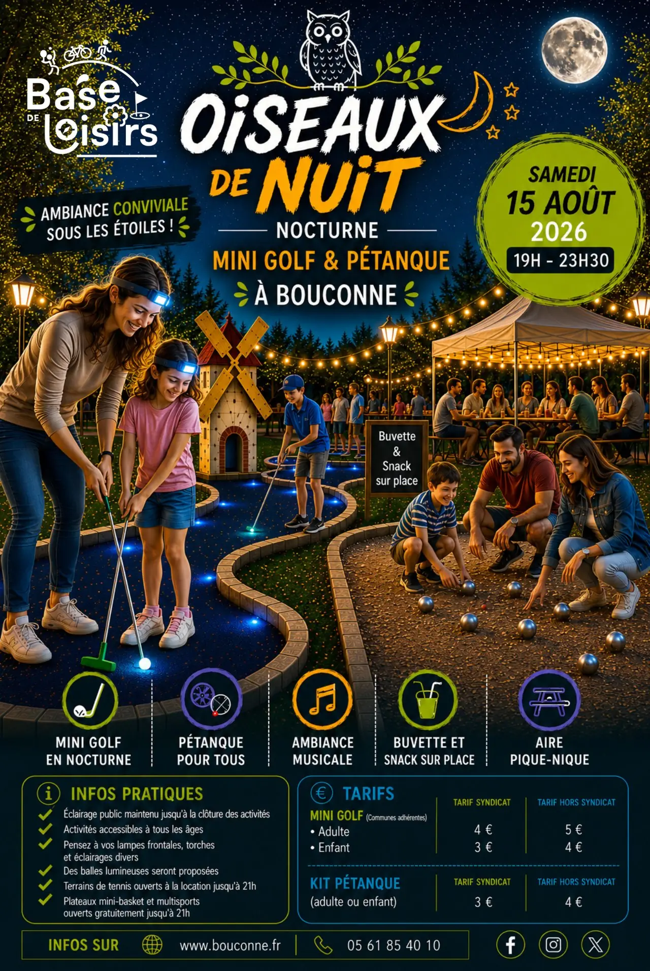 MINI-GOLF & PÉTANQUE NOCTURNES À LA BASE DE LOISIRS
