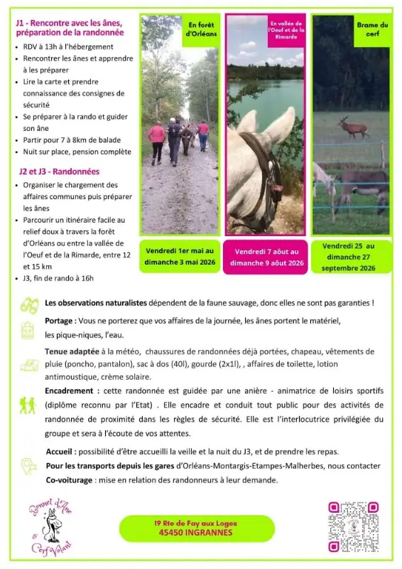 Randonnée accompagnée, 3 jours avec un âne, SPECIALE FAMILLE avec enfant