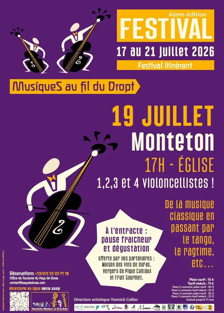 4ᵉ édition du Festival itinérant "Musiques au fil du Dropt" Concert à l'église à Monteton
