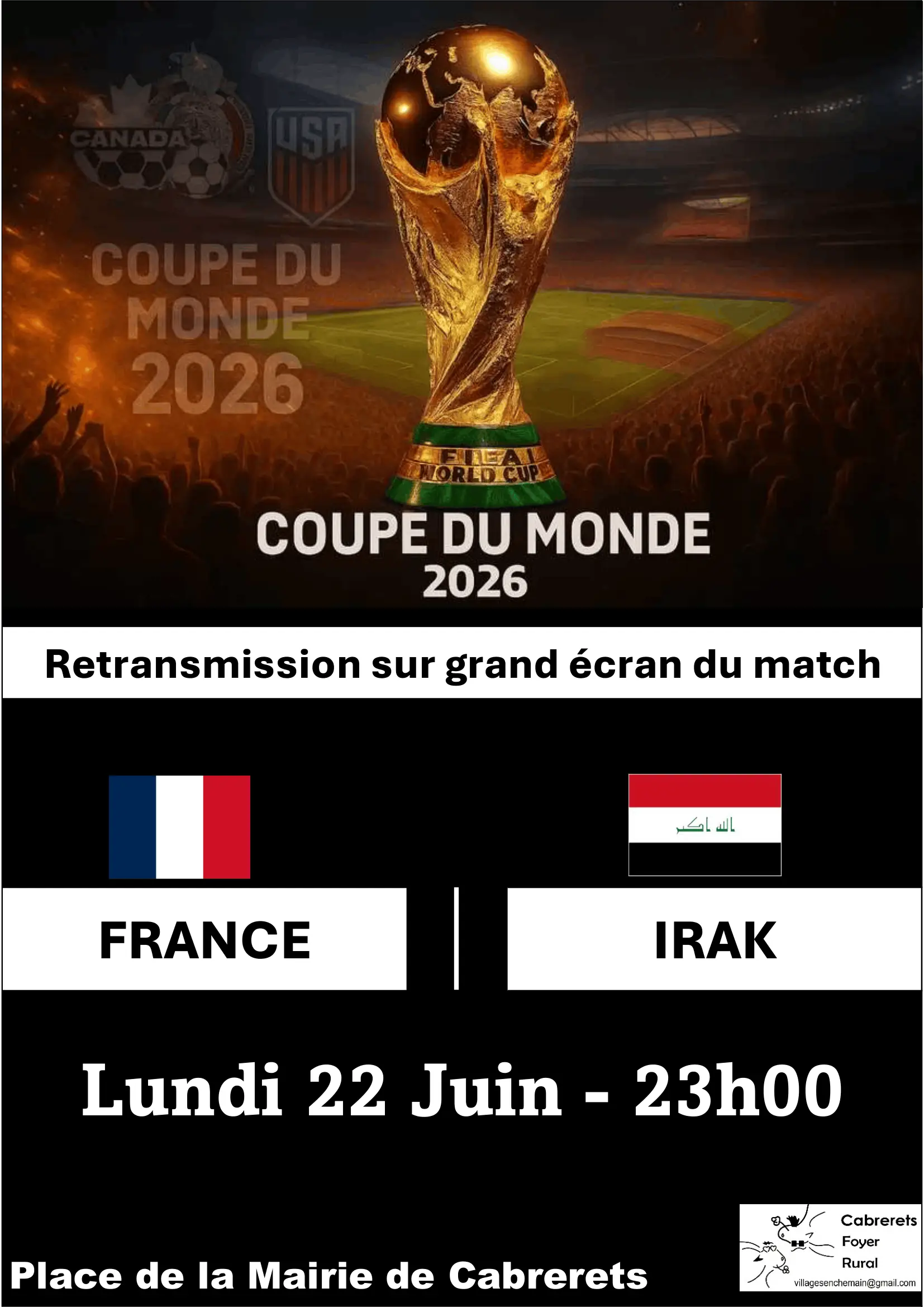 Retransmission des matchs de la Coupe du Monde à Cabrerets