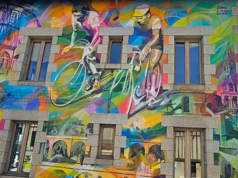 Fresque Poulidor et Saint-Léonard de Noblat