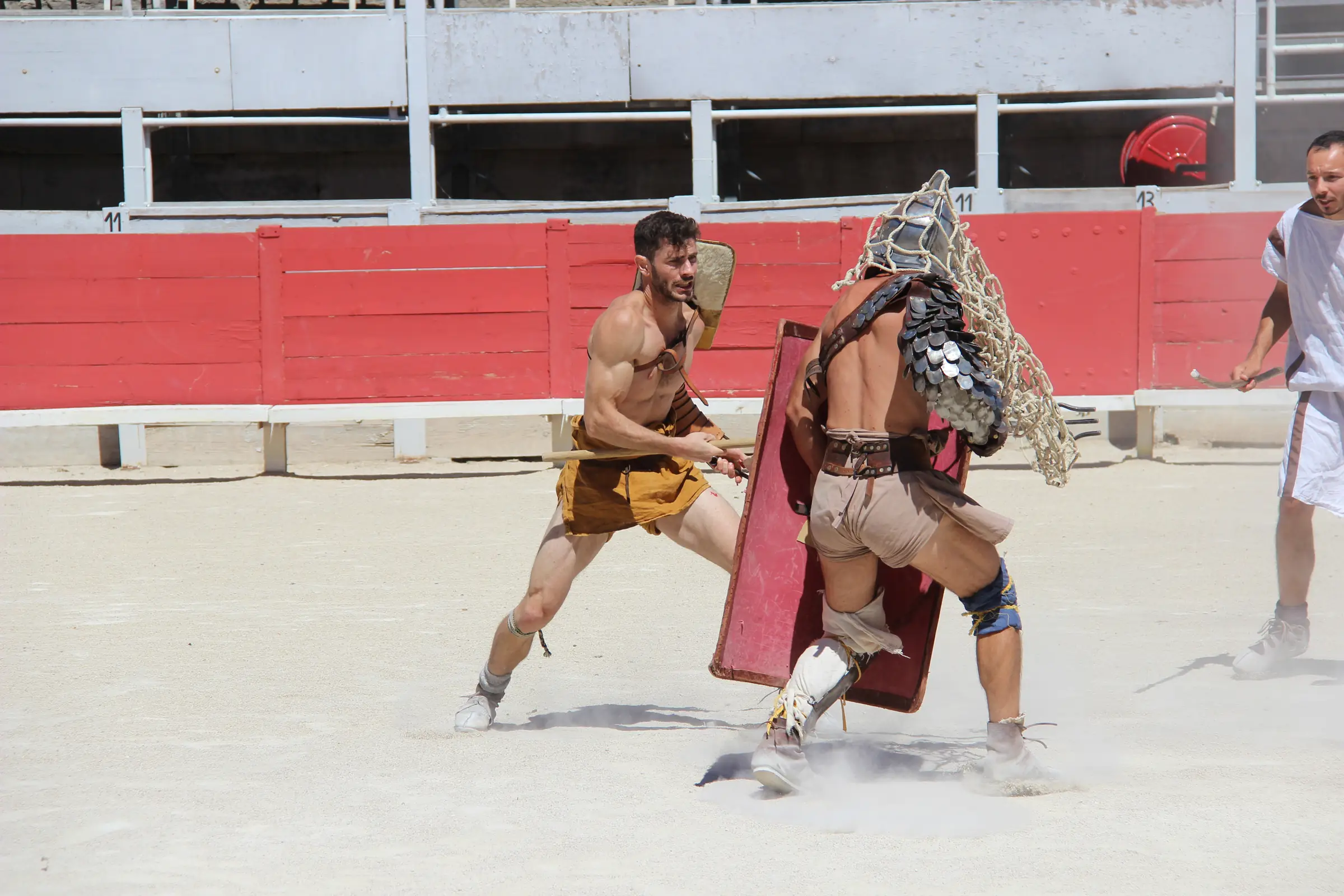 Démonstration de gladiature dans l'Amphithéâtre