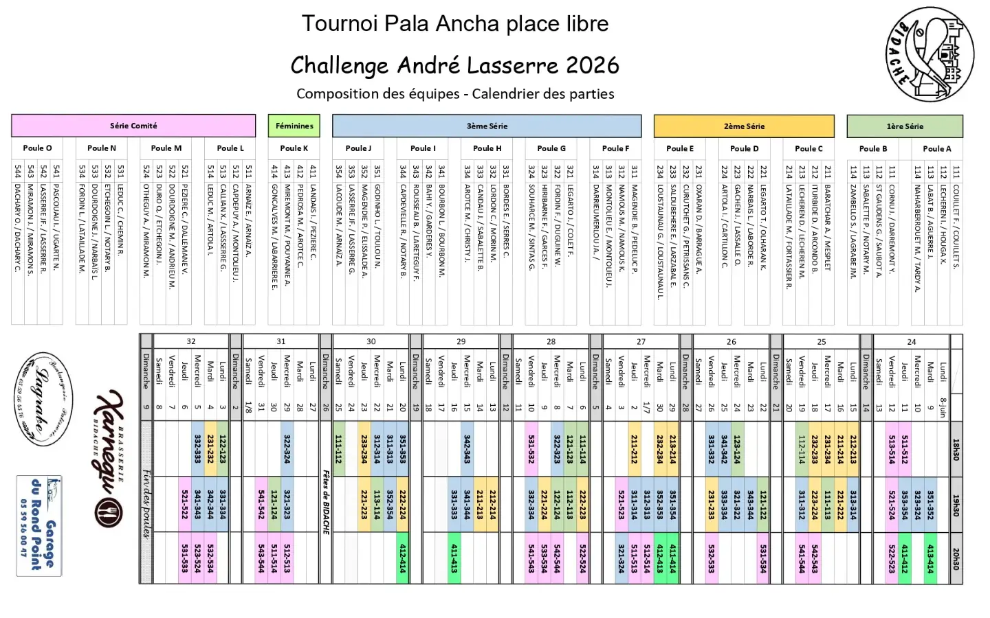 Pelote basque - tournoi de pala